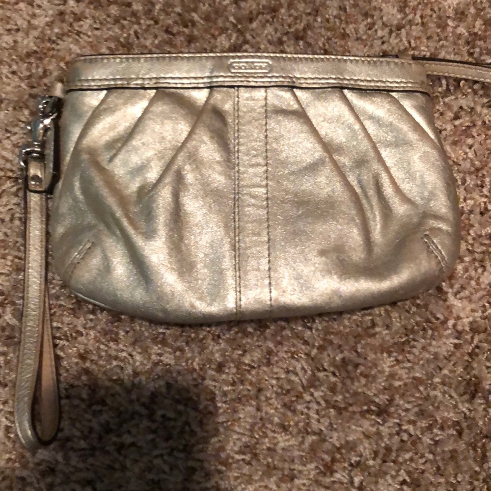Silver coach wristlet